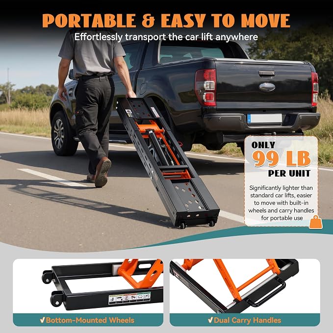 Jocisland 5000 lb Portable Car Lift, Q355B Steel Quick Jack Scissor Lift | 20.1 - Image 6