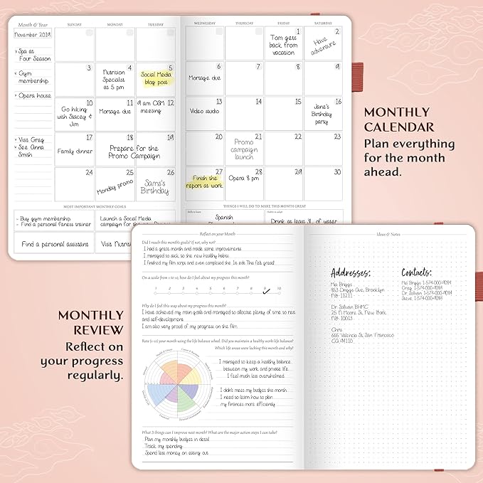 Legend Planner PRO – Deluxe Weekly & Monthly Life Planner to Increase Productivity and Hit Your Goals. Time Management Organizer Notebook – Undated – 7 x 10" Hardcover + Stickers – Rose Gold-DeskLoop Office