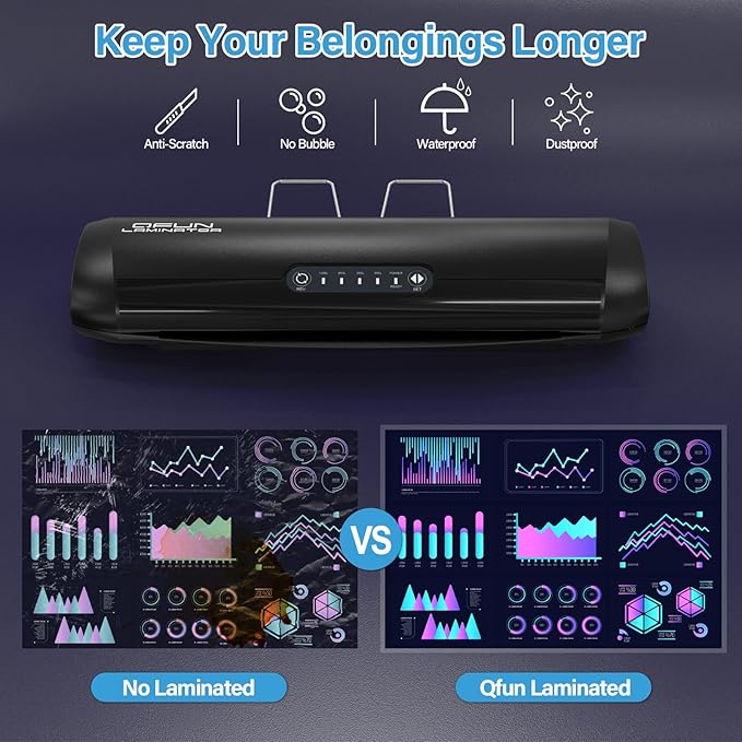3-10 Mil Commercial Laminator Machine with Laminating Sheets, 4-Roller Jam-Free Thermal Laminator Machine 11x17, Fast Warm-up 13 Inch Laminating Machine, Hot Lamination Machine for Office School Home-DeskLoop Office