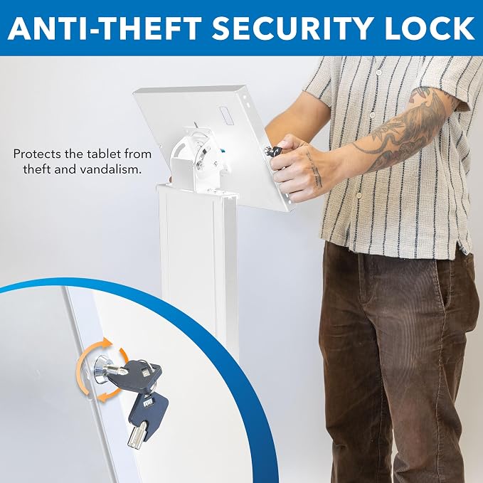 Mount-It! Anti-Theft iPad Floor Stand Kiosk, Locking Tablet Floor Stand - Image 4