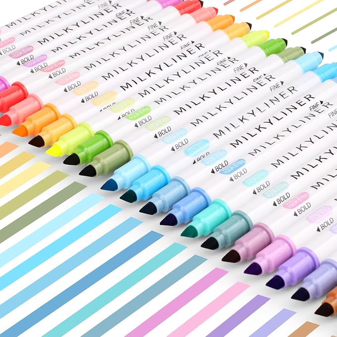 HANKU Pastel Highlighters, Dual Tip Unique Retro Colors, Quick Dry Aesthetic by HANKU-Allaboutcolors