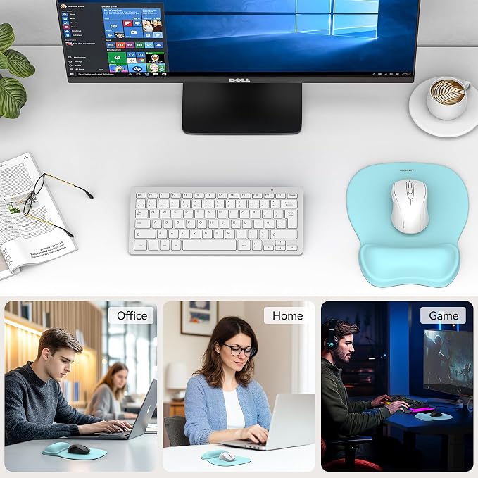 TECKNET Gel Mouse Pad with Wrist Rest, Ergonomic Office Mousepad with Wrist - Image 7