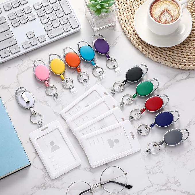 Honoson 30 Pcs Heavy Duty Retractable Badge Reels Batch ID Badge Holder - Image 5