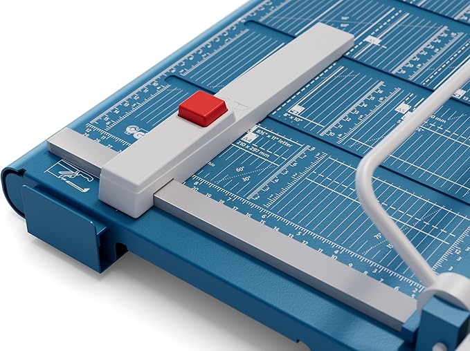 Dahle 564 Premium Guillotine Trimmer w/Laser, 14" Cut Length, 40 Sheet Capacity, Self-Sharpening, Manual Clamp, w/Safety Guard-DeskLoop Office