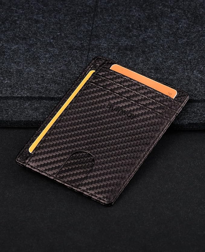 Buffway Slim Minimalist Front Pocket RFID Blocking Leather Wallets - Image 4