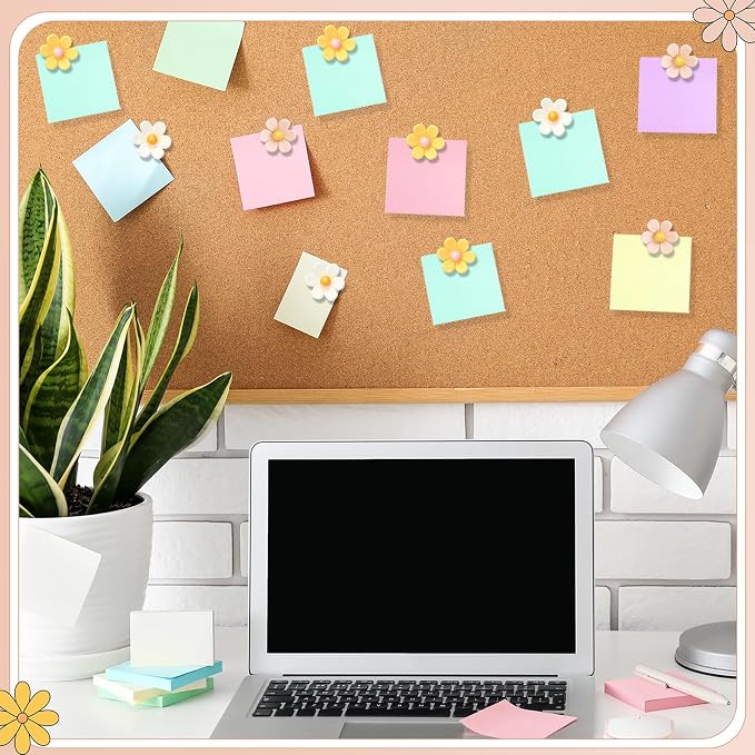 Sawysine 60 Pcs Cute Push Pins Decorative Push Pins Thumb Tacks Colorful Flower - Image 6
