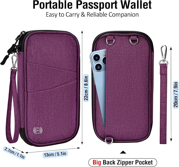 BKNOOU Passport Holder Family Rfid Blocking Travel Document Organizer, Travel - Image 5