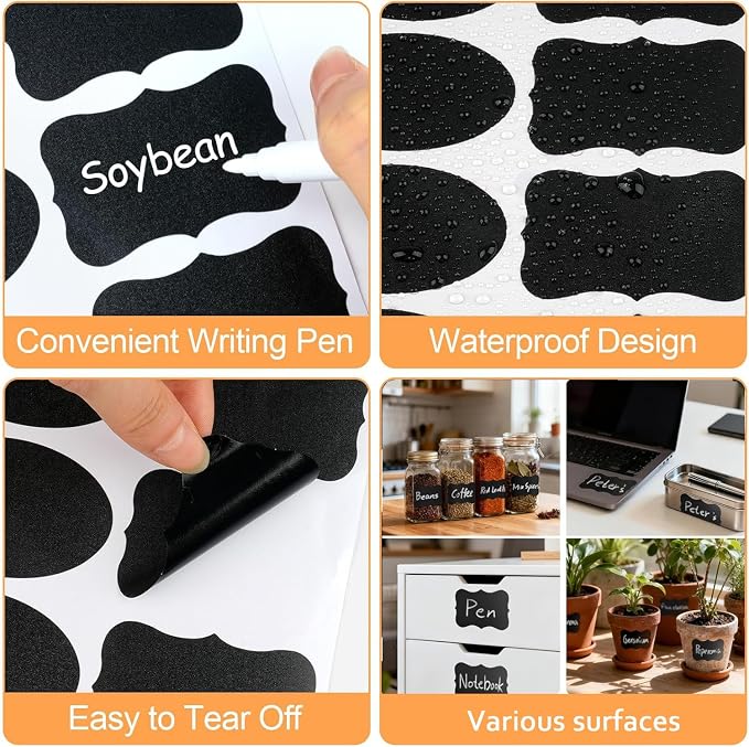 Chalkboard Labels-500Pcs Black Removable Labels - Image 3