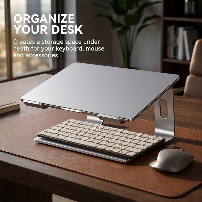 SOUNDANCE Laptop Stand, Aluminum Computer Riser, Ergonomic Laptops Elevator - Image 4