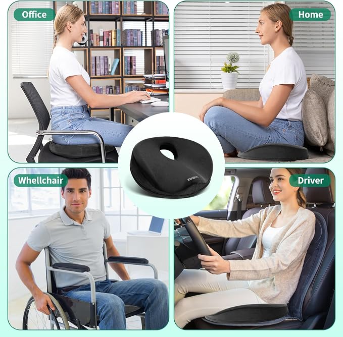 SAHEYER Donut Pillow for Tailbone Pain, Memory Foam Hemorrhoids Pillow for - Image 8