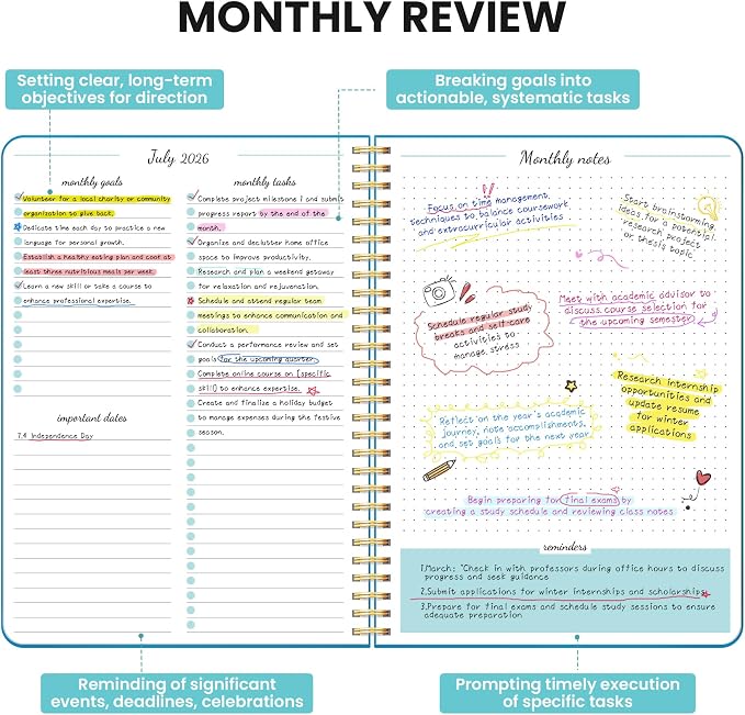 Monthly Planner 2026-2027, 18 Months Calendar Planner 2026-2027, Runs from July - Image 3