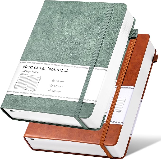 CAGIE 2 Pack Journals for Men Women- Journaling Notebooks Journals Leather for by CAGIE
