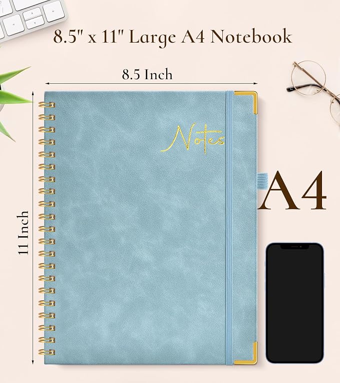 Blank Spiral Notebook Journal 8.5” x 11”, A4 Large Hardcover Sketch Book - Image 2