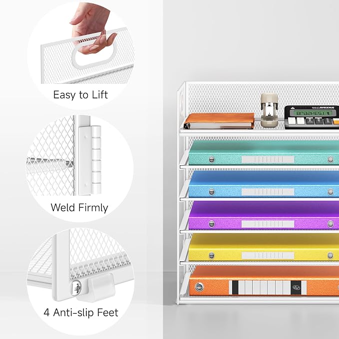 6 Tray Paper Organizer Letter Tray - Image 3