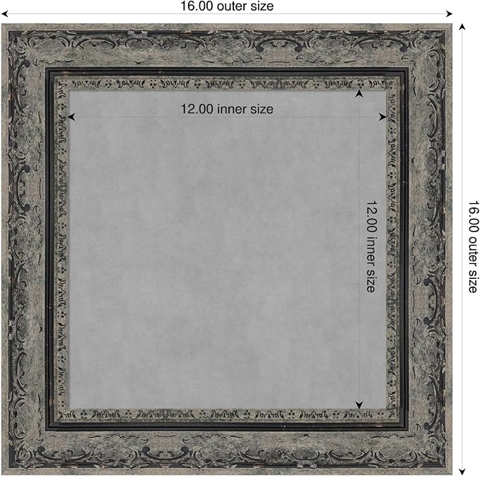 Amanti Art Black Framed Magnetic Board 16x16 X-Small Vision Board - Image 2