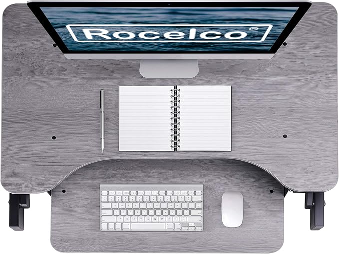 Rocelco 32" Height Adjustable Standing Desk Converter - Image 5