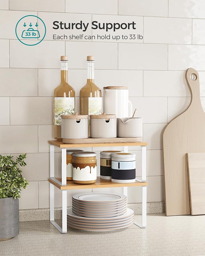 SONGMICS Cabinet Organizer Shelf, Kitchen Storage, Spice Rack, Expandable - Image 5