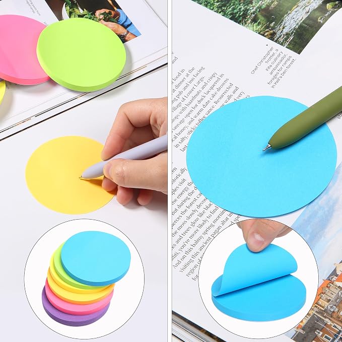 Mr. Pen- Round Sticky Notes, 2.8" Diameter, 12 Pads, 720 Sheets, Colorful | - Image 7
