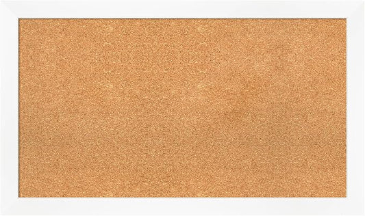 Amanti Art Natural Cork Board for Wall, 23x39 Vision Board with White Frame, Large Corkboard Office Decor for Home Organization, Modern Corkboard Pinboard to Display Items for Home Organization in-DeskLoop Office