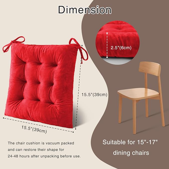 OVOV 1 Pack Chair Cushions for Dining Chairs Soft Seat Cushions for Kitchen - Image 2