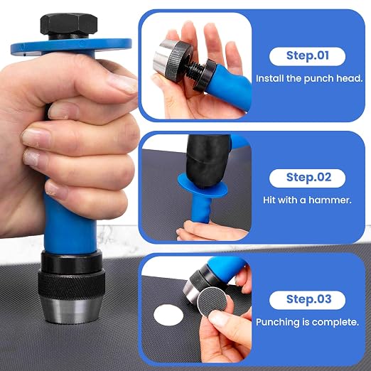 Hollow Punch Set with Pin Point Punch Shaft, Hollow Punch Kit - Image 5