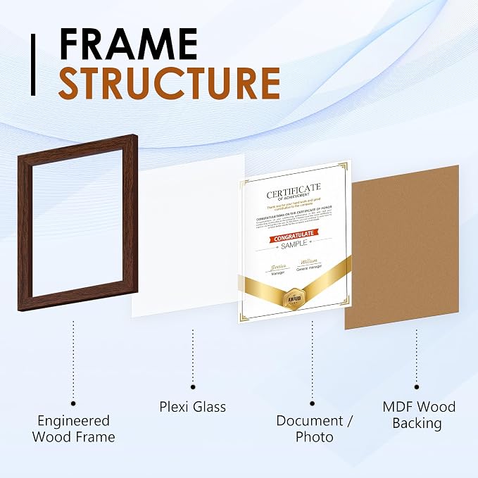 FIXSMITH 8.5x11 Diploma Frame, 2 Pack Certificate Frame - Image 3