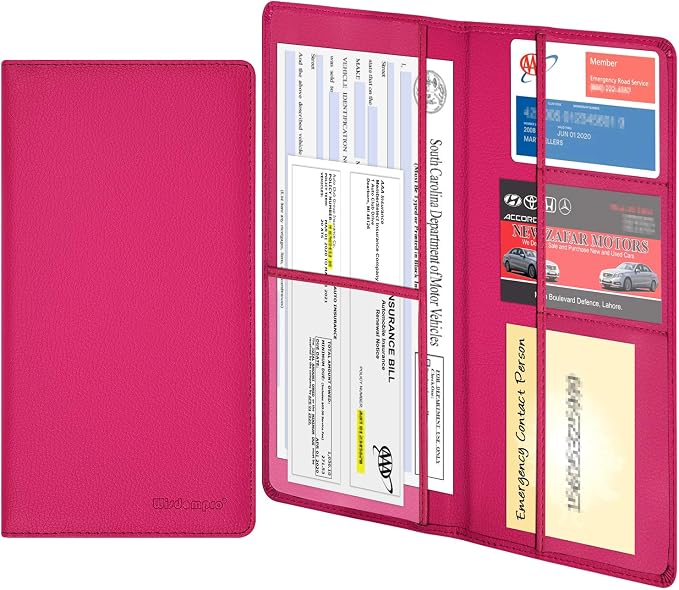 Wisdompro Car Document Holder Organiser, PU Leather Vehicle Insurance and by Wisdompro