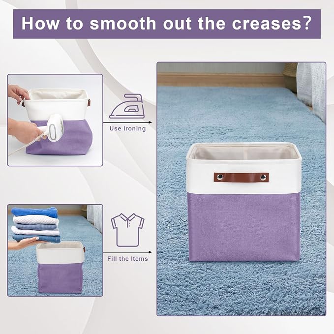 Bagnizer Collapsible Fabric Storage Cubes 11x11 Cube Storage Bins, 4 Pack - Image 5