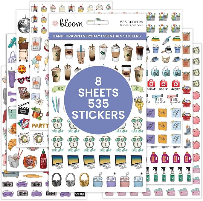 bloom daily planners Vintage Hand-Drawn Everyday Essentials Planner Stickers by bloomdailyplanners
