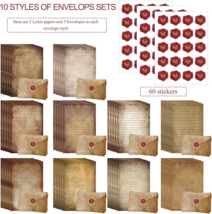 TaoBary 160 Pcs Stationery Paper Set 50 Double Sided Stationery Papers - Image 4