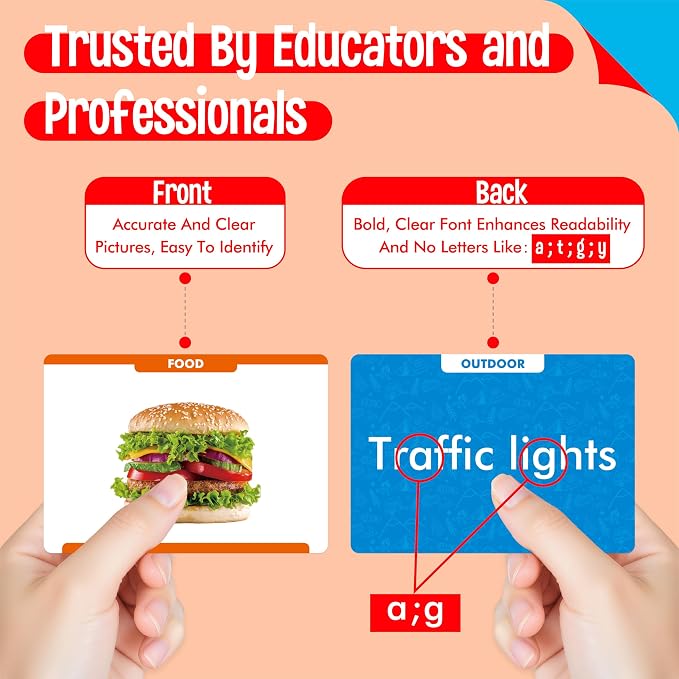 300 Noun Picture-Word Cards, Picture Flashcards Language Builder Visual Aid - Image 3