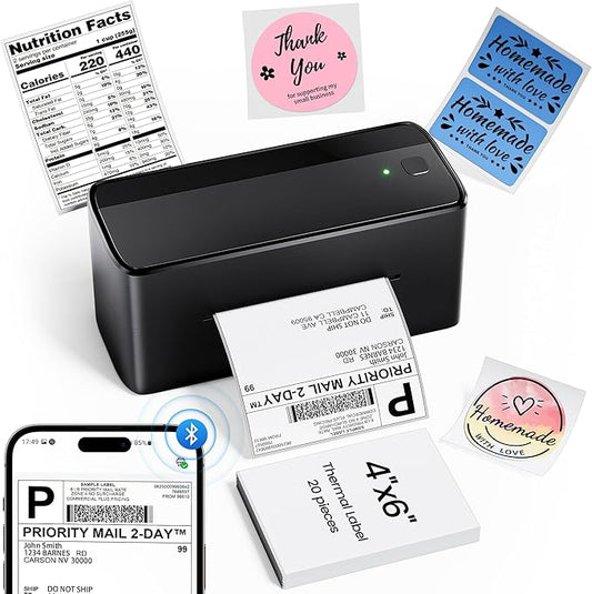 Phomemo Label Printer, 4x6 Shipping Label Printers for Small Business, Wireless Thermal Printer Compatible with Android&iOS, Windows, Chrome, Bluetooth Printers Used for Amazon, Ebay, Shopify, USPS-DeskLoop Office