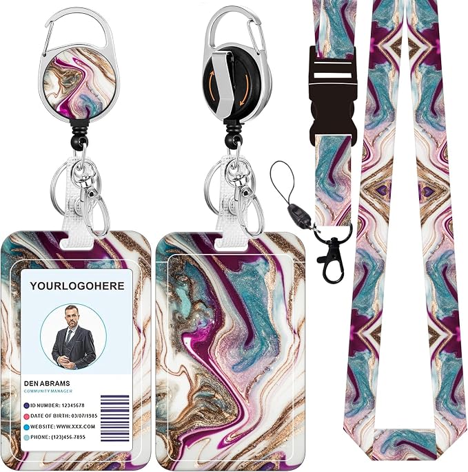 Badge Lanyard and ID Badge Holder, Retractable Badge Reels by BILLTEFUL