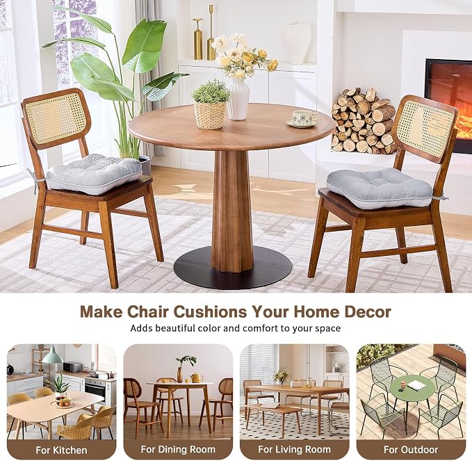BETU Chair Cushions for Dining Chairs Set of 6, 3.5" Thick Kitchen Table Chair - Image 2