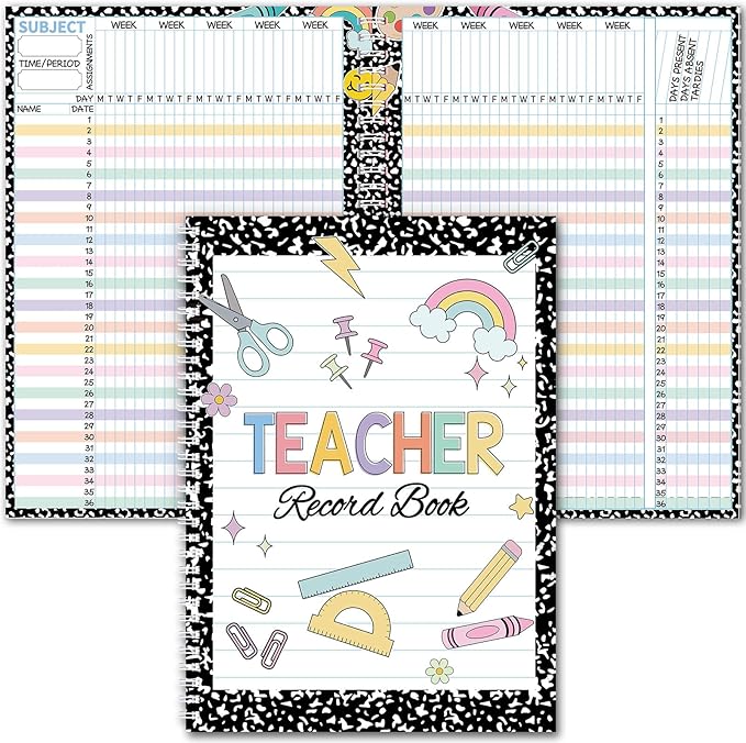 Fuyoooo Teacher Record Book 2026-2027 Teacher Grade Books Spiral Bound Record by Liraitoya