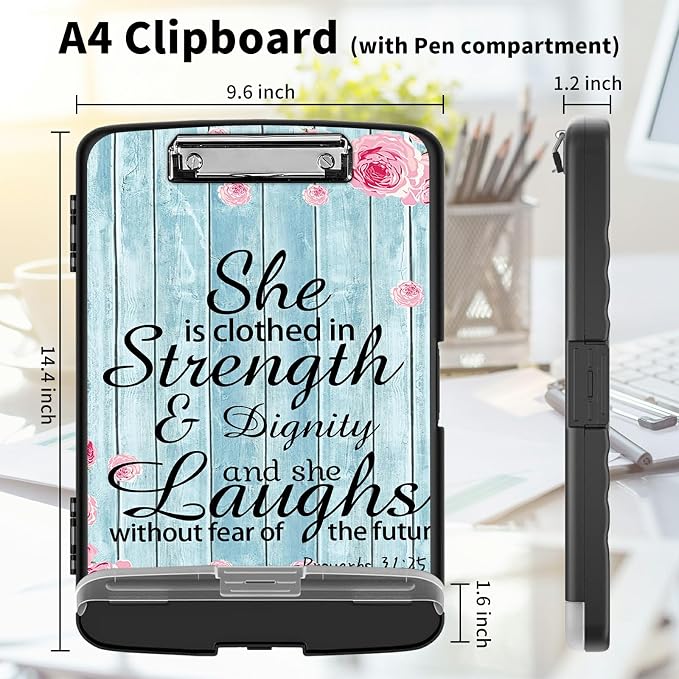 Clipboard with Storage High Capacity Plastic Nursing Clipboards with Pen Holder - Image 2