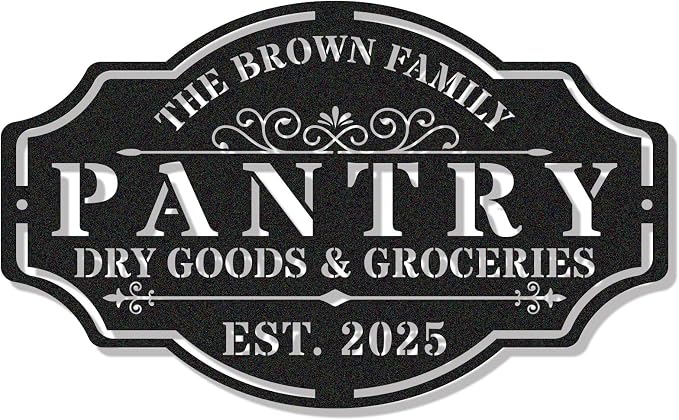HYTSIGN Personalized Metal Farmhouse Pantry Sign, Wall Decor, Kitchen Signs by HYTSIGN