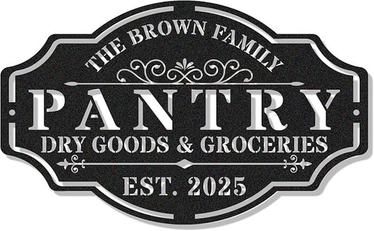 HYTSIGN Personalized Metal Farmhouse Pantry Sign, Wall Decor, Kitchen Signs by HYTSIGN