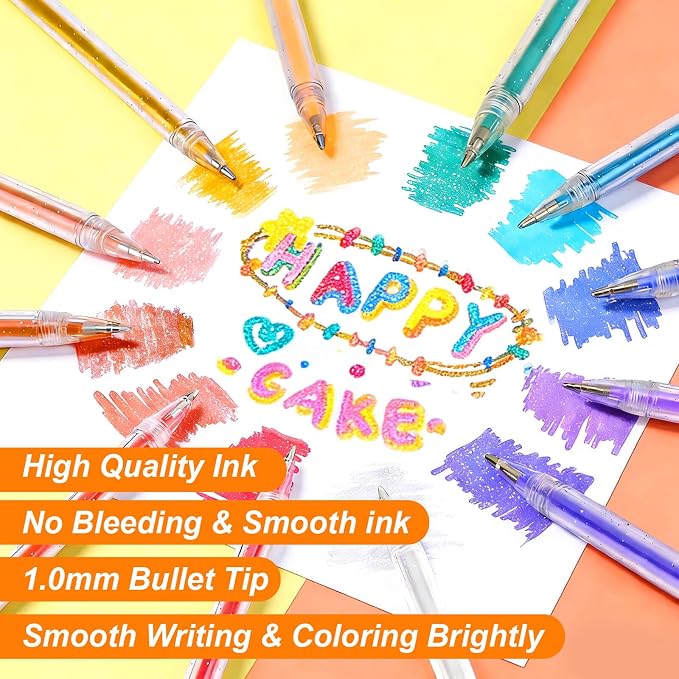Glitter Gel Pens, 48 Colors Sparkle Gel Pens - Image 2