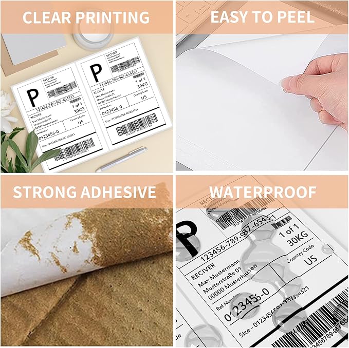 Shipping Labels with Rounded Corner, 8.27 x 5.32 Inches Half Sheet Self - Image 4