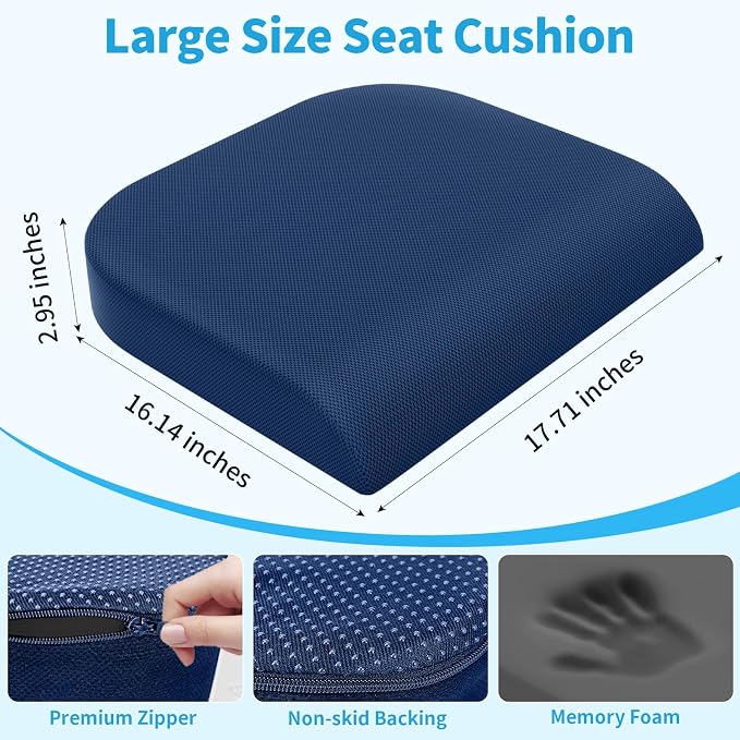 TranquilRelax Large Seat Cushion, Memory Foam Cushion - Image 3