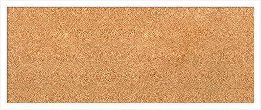 Amanti Art Natural Cork Board for Wall, 13x31 Vision Board with White Frame, Medium Corkboard Office Decor for Home Organization, Modern Corkboard Pinboard to Display Items for Home Organization in-DeskLoop Office