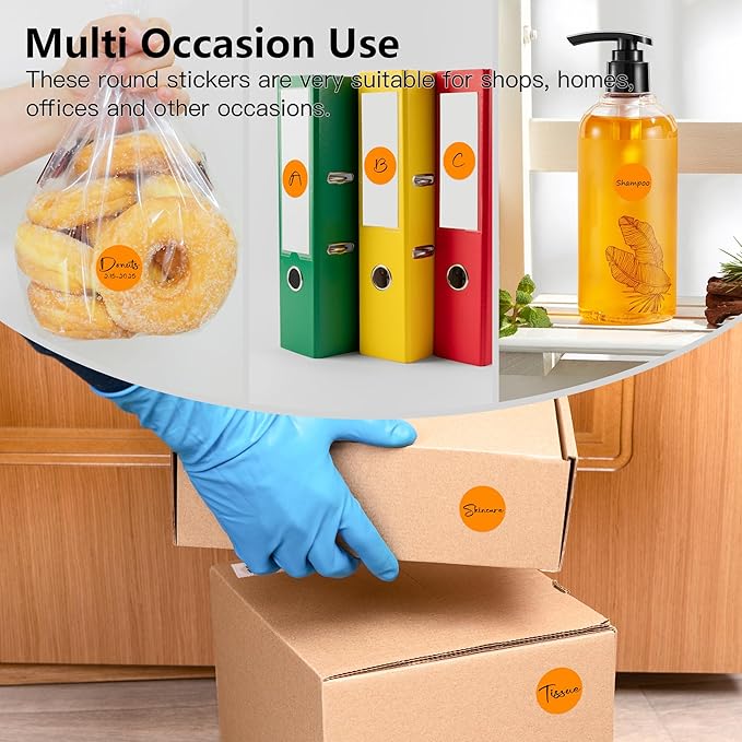 Orange 1 Inch Round Color Coding Labels - Image 7