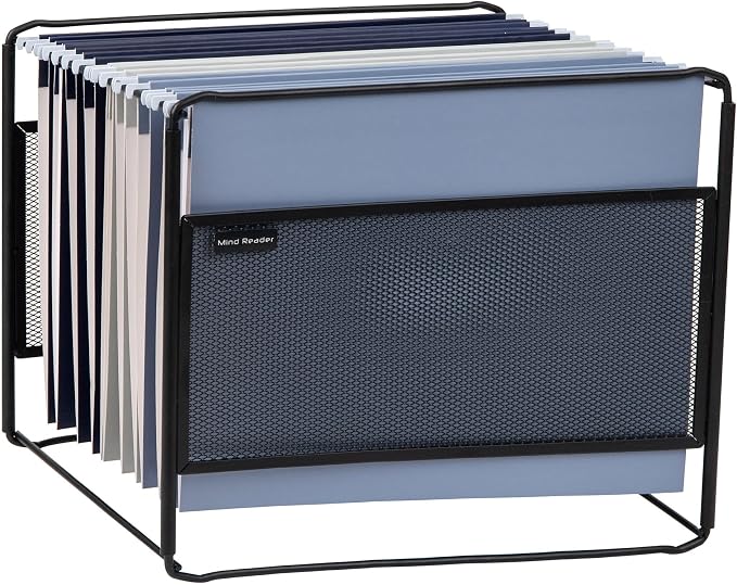 Mind Reader Hanging File Folder Organizer, Desktop Organizer, Metal Mesh by MindReader