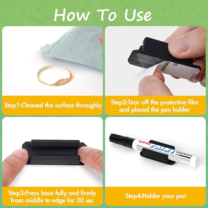10 PCS Pen Holder for Desk, Adhesive Pen Holder for Classroom Clipboard - Image 7