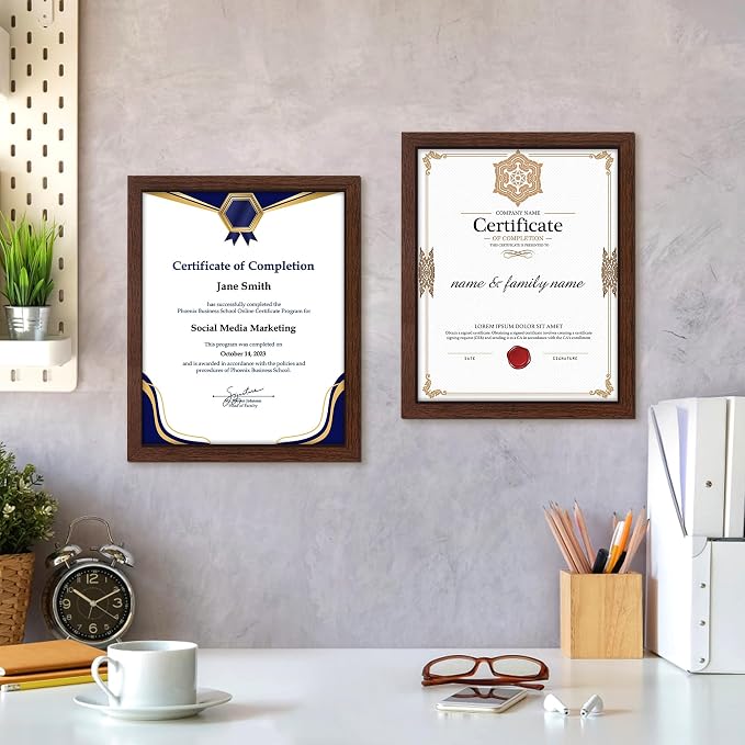 FIXSMITH 8.5x11 Diploma Frame, 2 Pack Certificate Frame - Image 6