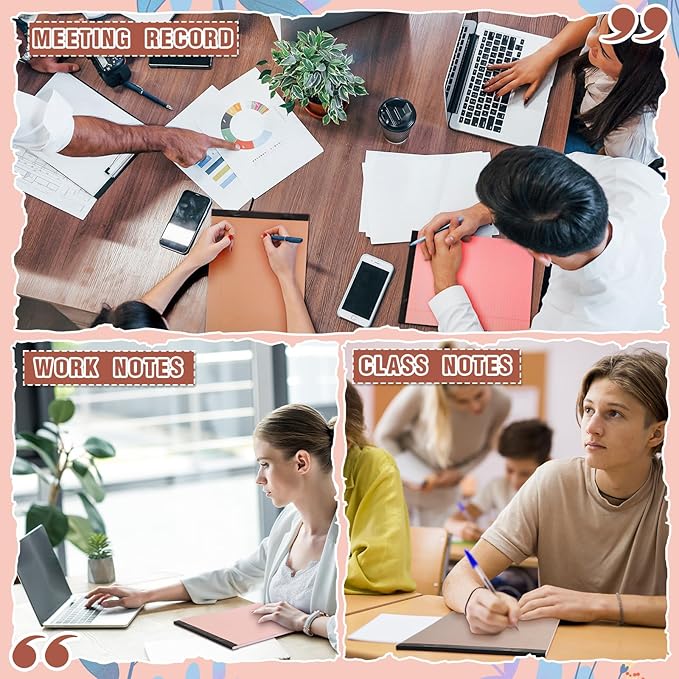 Fuutreo 8 Pcs 8.5'' x 11'' Colored Legal Pad Writing Pads Narrow Ruled 50 Sheets Per Notepad Perforated Writing Notepad Office Supplies for College Office Business (Nut Color)-DeskLoop Office