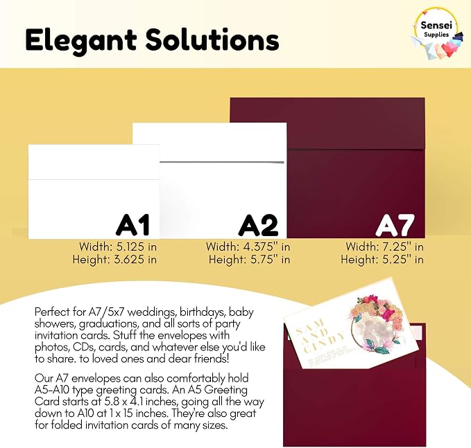110 5x7 Burgundy Invitation Envelopes - Image 2