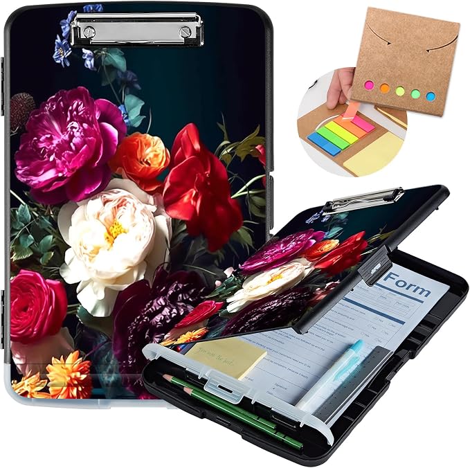 Clipboard with Storage, Heavy Duty Plastic Storage Clipboard with Low Profile by Unknown