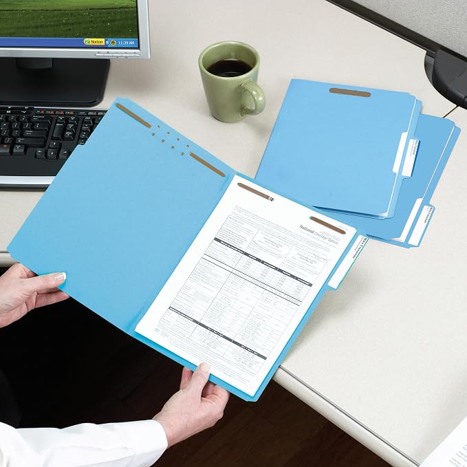 Smead Fastener File Folders, Reinforced 1/3-Cut Tabs, 2 Fasteners, Letter Size - Image 8